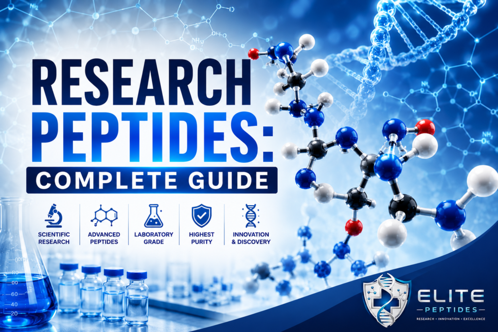 Research peptides molecular structure illustration